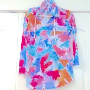 Pastel colorful Summer Blouse size L — one of a kind